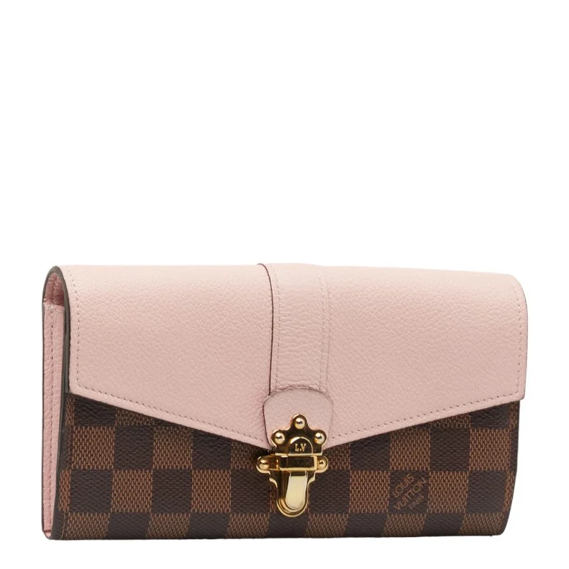 Louis Vuitton Damier Portefolio Clapton Long Wallet N64447 Magnolia Pink Brown