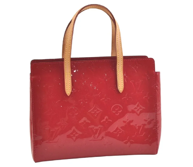 Authentic Louis Vuitton Vernis Catalina BB Hand Bag Red Pink M90016 LV 3672K