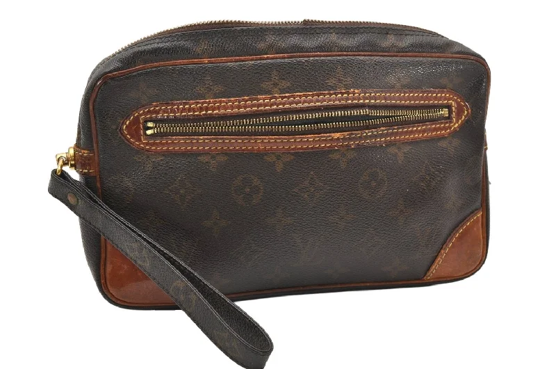 Authentic Louis Vuitton Monogram Marly Dragonne GM M51825 Clutch Bag Junk 3402K