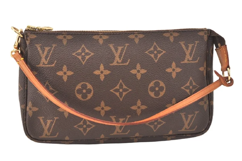 Authentic Louis Vuitton Monogram Pochette Accessoires Pouch M51980 LV 3643K