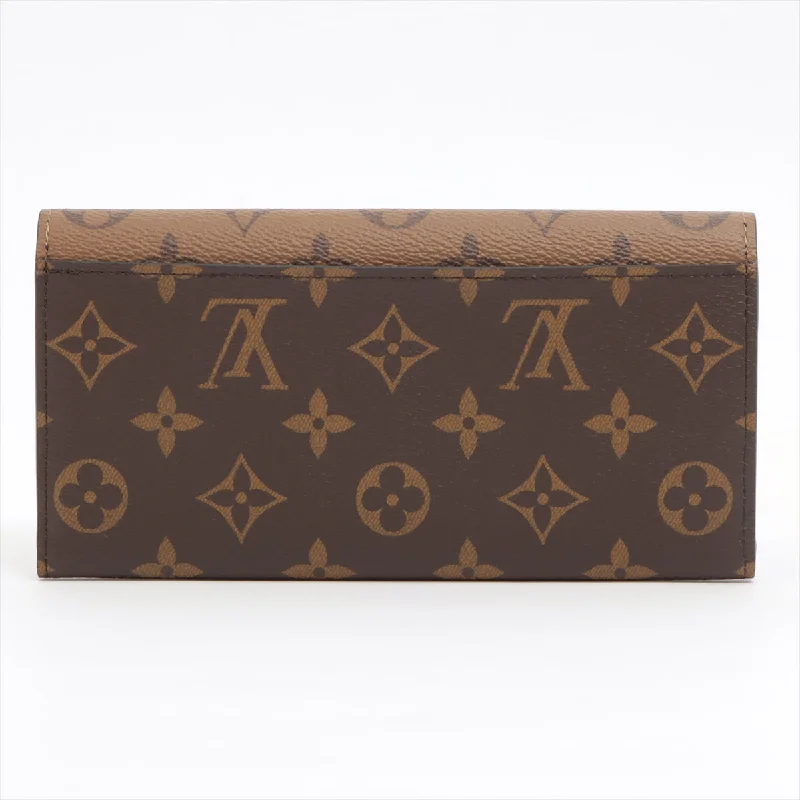 Louis Vuitton Monogram Reversee Portefolio Emily M82157 BlackBrown Long   Wallet