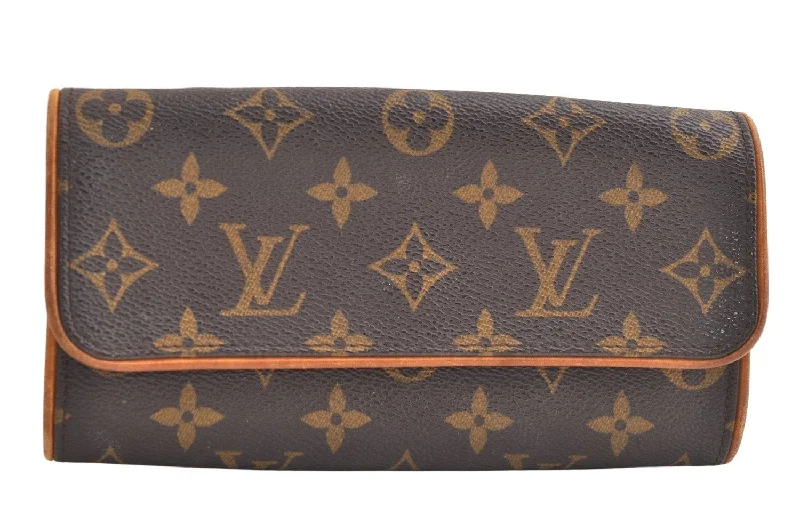 Authentic Louis Vuitton Monogram Pochette Twin PM Shoulder Bag M51854 LV 3963K