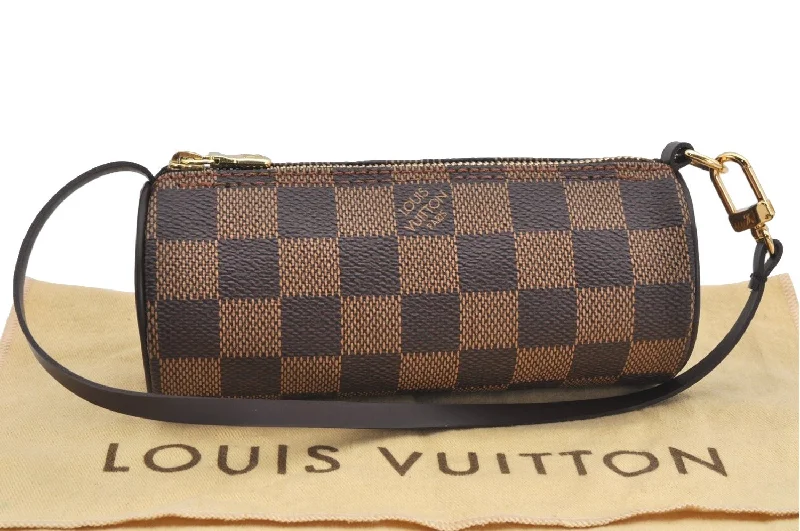 Authentic Louis Vuitton Damier Papillon Pouch Purse LV  2676K