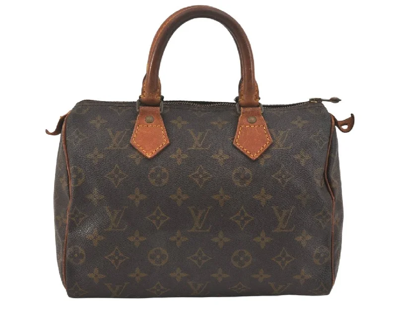 Authentic Louis Vuitton Monogram Speedy 25 Boston Hand Bag M41528 LV 3168K