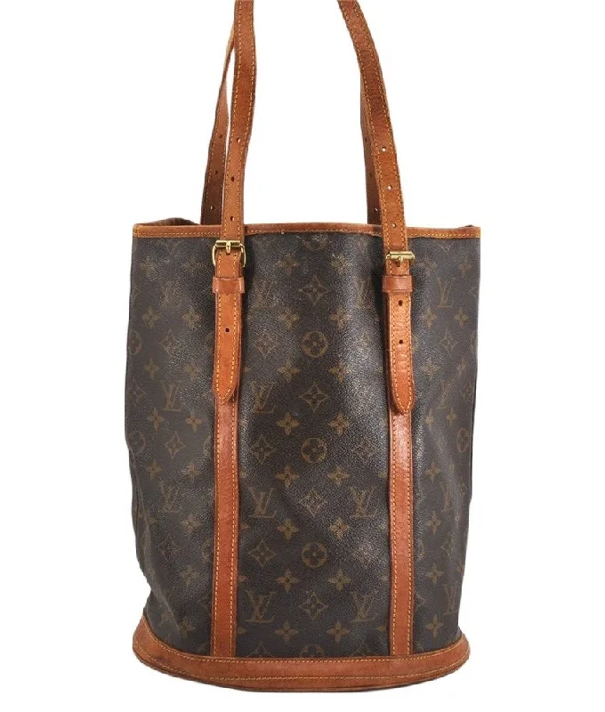 Authentic Louis Vuitton Monogram Bucket GM Shoulder Tote Bag M42236 Junk 3347K