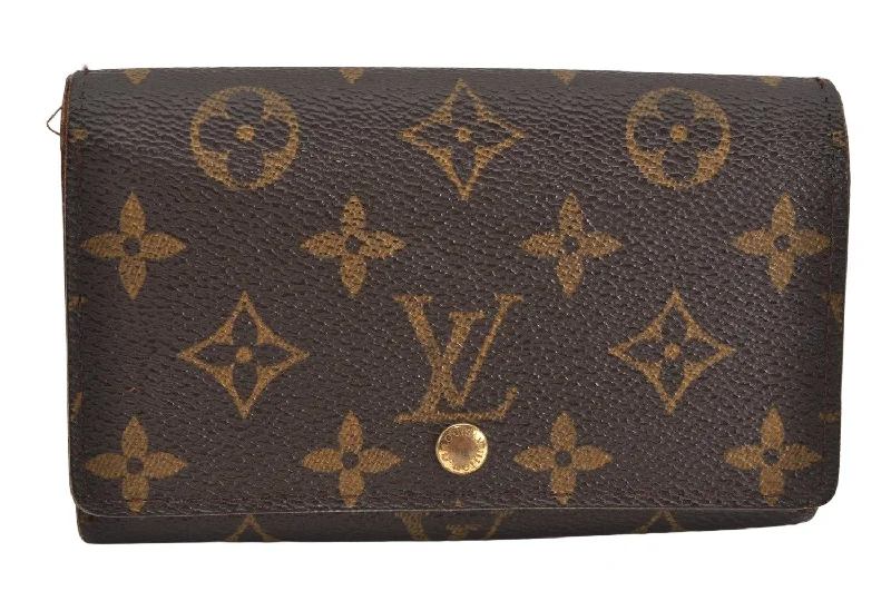 Auth Louis Vuitton Monogram Porte Monnaie Billets Tresor Wallet M61730 LV 3530K