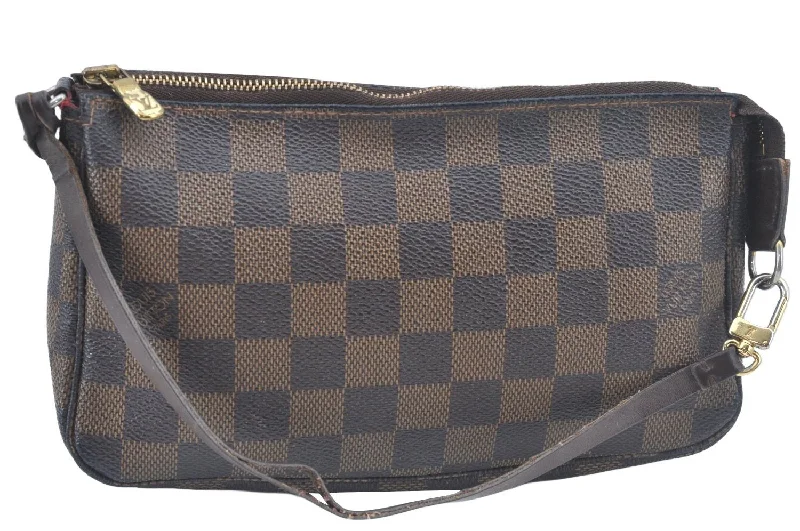 Authentic Louis Vuitton Damier Pochette Accessoires Pouch Purse N51985 LV L0225