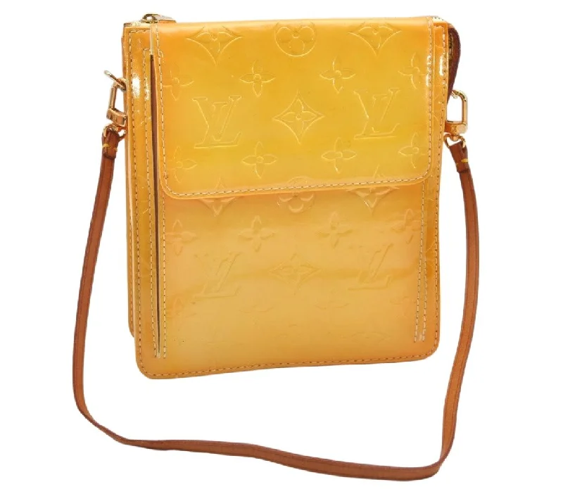 Auth Louis Vuitton Monogram Vernis Mott Shoulder Hand Bag Yellow M91059 LV 3921K