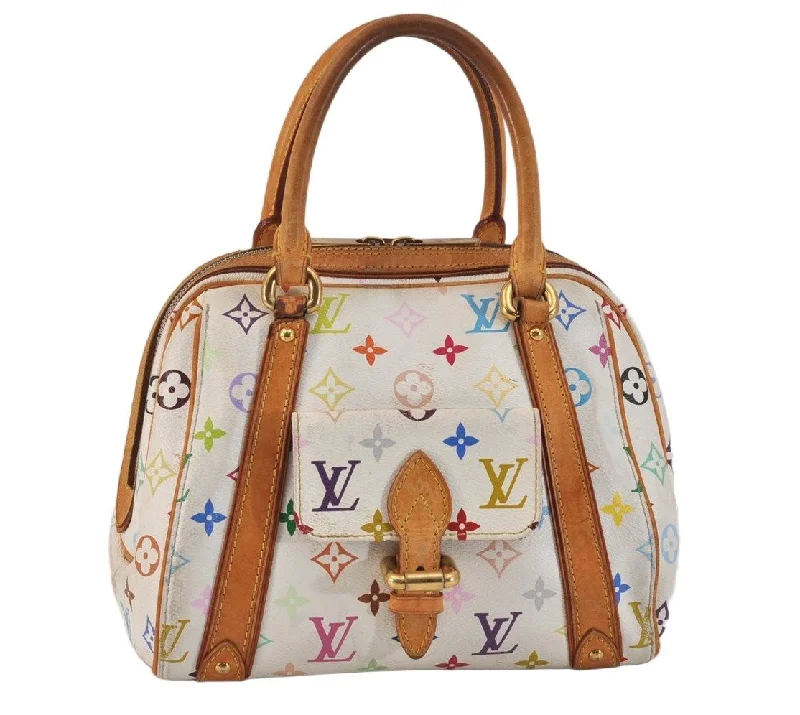 Auth Louis Vuitton Monogram Multicolor Priscilla Hand Bag White M40096 LV 3058K