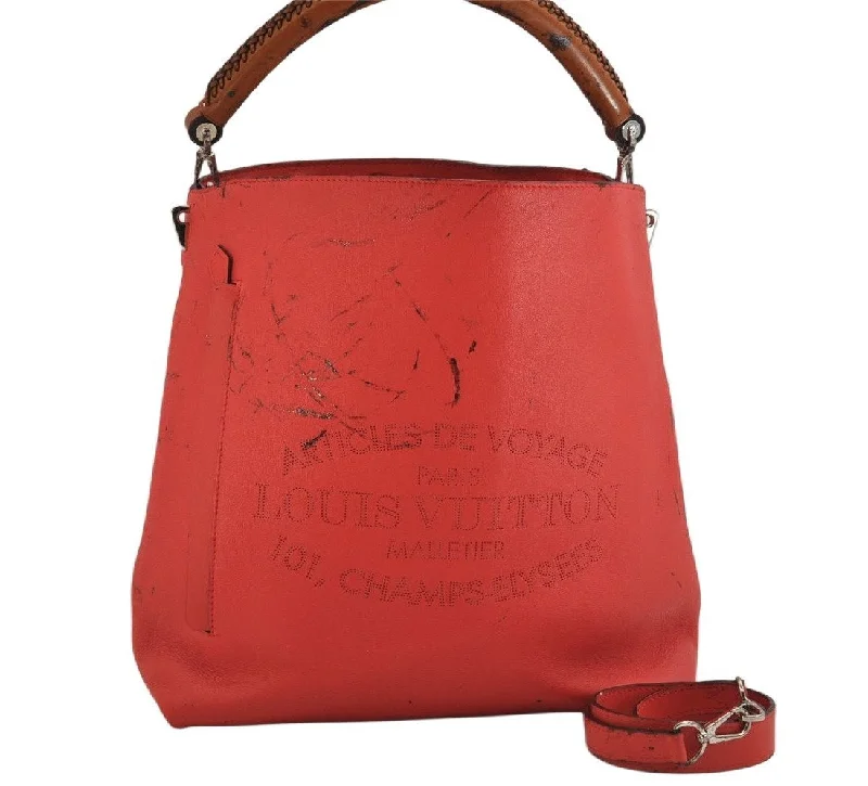 Auth Louis Vuitton Parnassea Bagatelle 2Way Shoulder Hand Bag M94352 Red 3527K