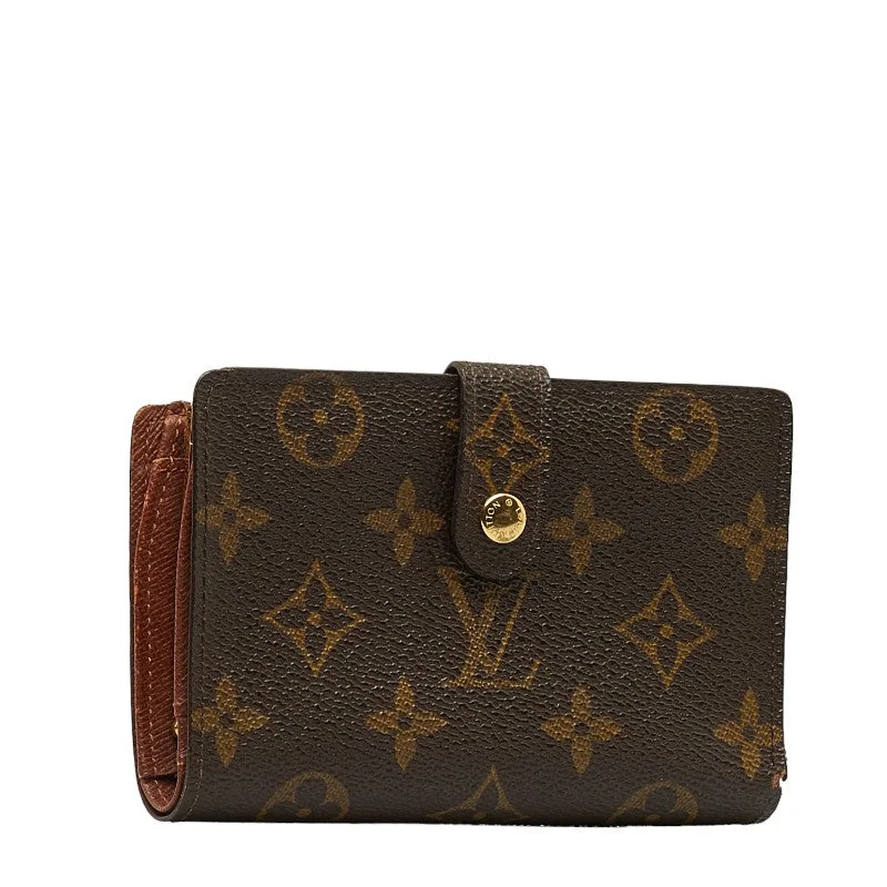 Louis Vuitton Monogram Vienna Double Fed Wallet Compact Wallet M61663 Brown PVC Leather  Louis Vuitton