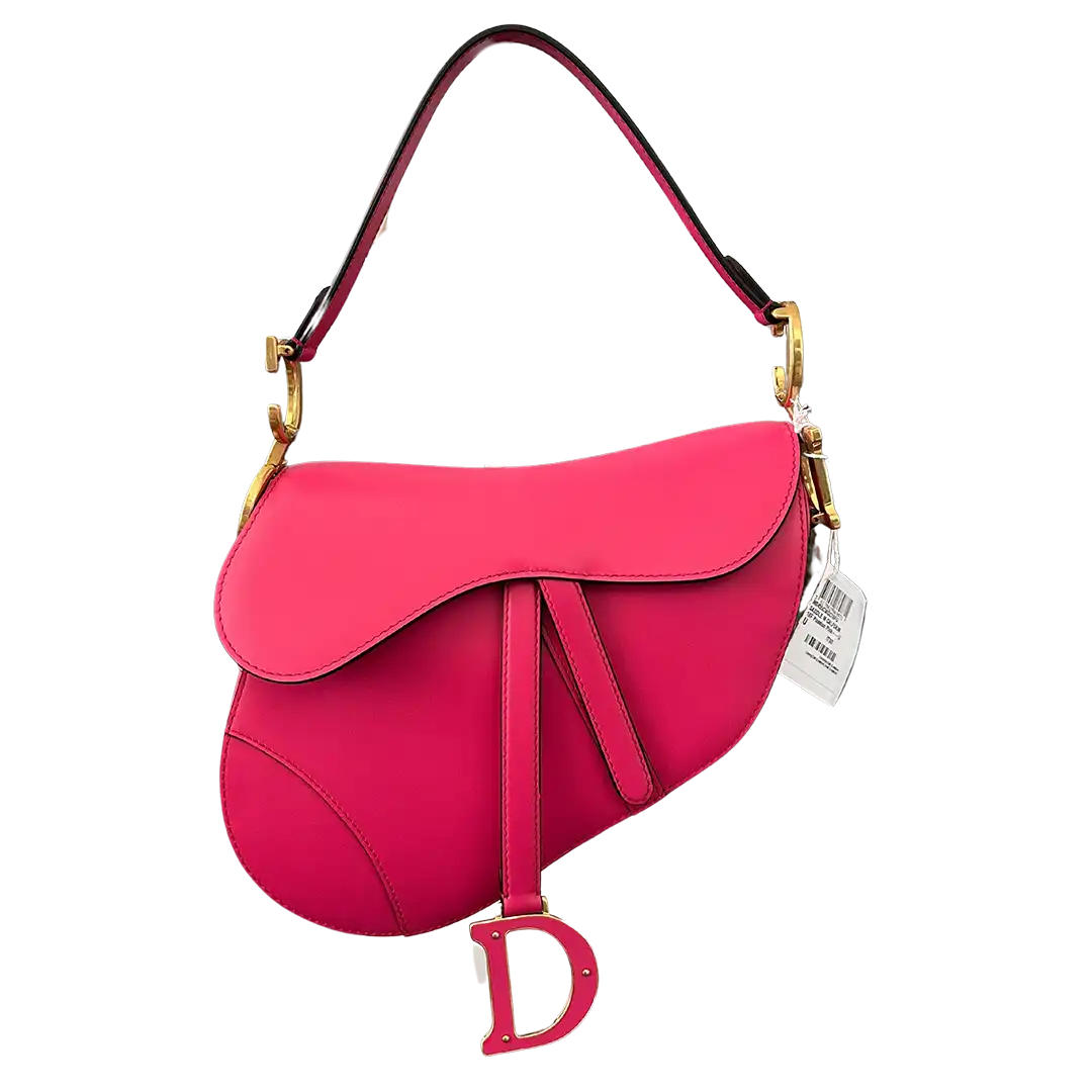 Dior Saddle Bag mit Trageriemen Medium Passion Pink Fullset / ungetragen