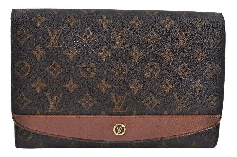 Authentic Louis Vuitton Monogram Bordeaux M51797 2Way Shoulder Clutch Bag L0230