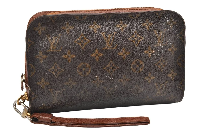 Authentic Louis Vuitton Monogram Orsay Clutch Hand Bag Purse M51790 LV 3321K