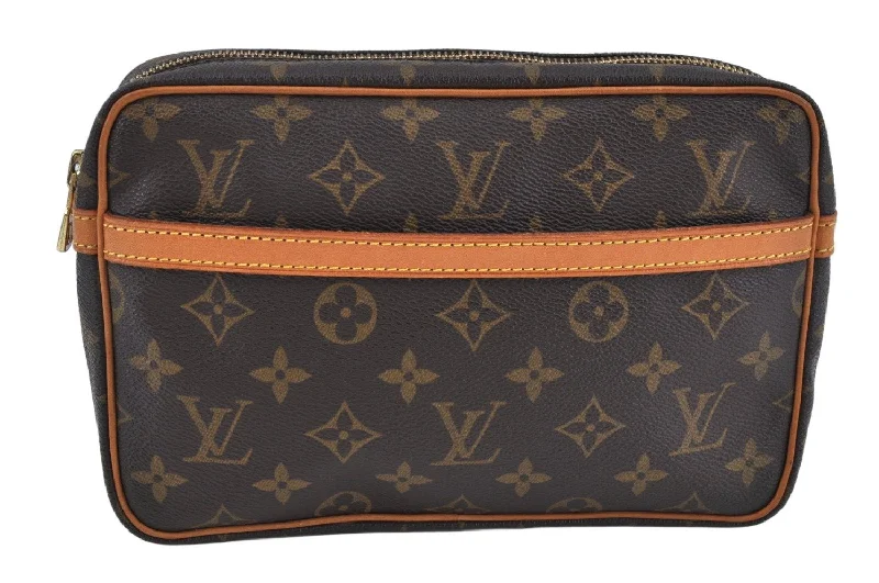 Authentic Louis Vuitton Monogram Compiegne 23 Clutch Hand Bag M51847 LV L0249