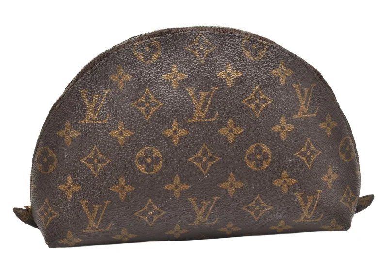 Auth Louis Vuitton Monogram Trousse Demi Ronde 23 Pouch M47520 Junk 2864K