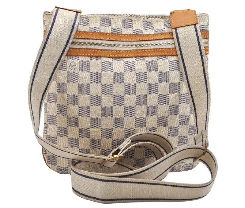 Auth Louis Vuitton Damier Azur Pochette Bosphore N51112 Shoulder Cross Bag 3931K