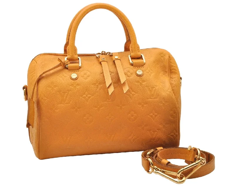 Louis Vuitton Monogram Empreinte Speedy Bandouliere 25 Hand Bag Yellow 3528K