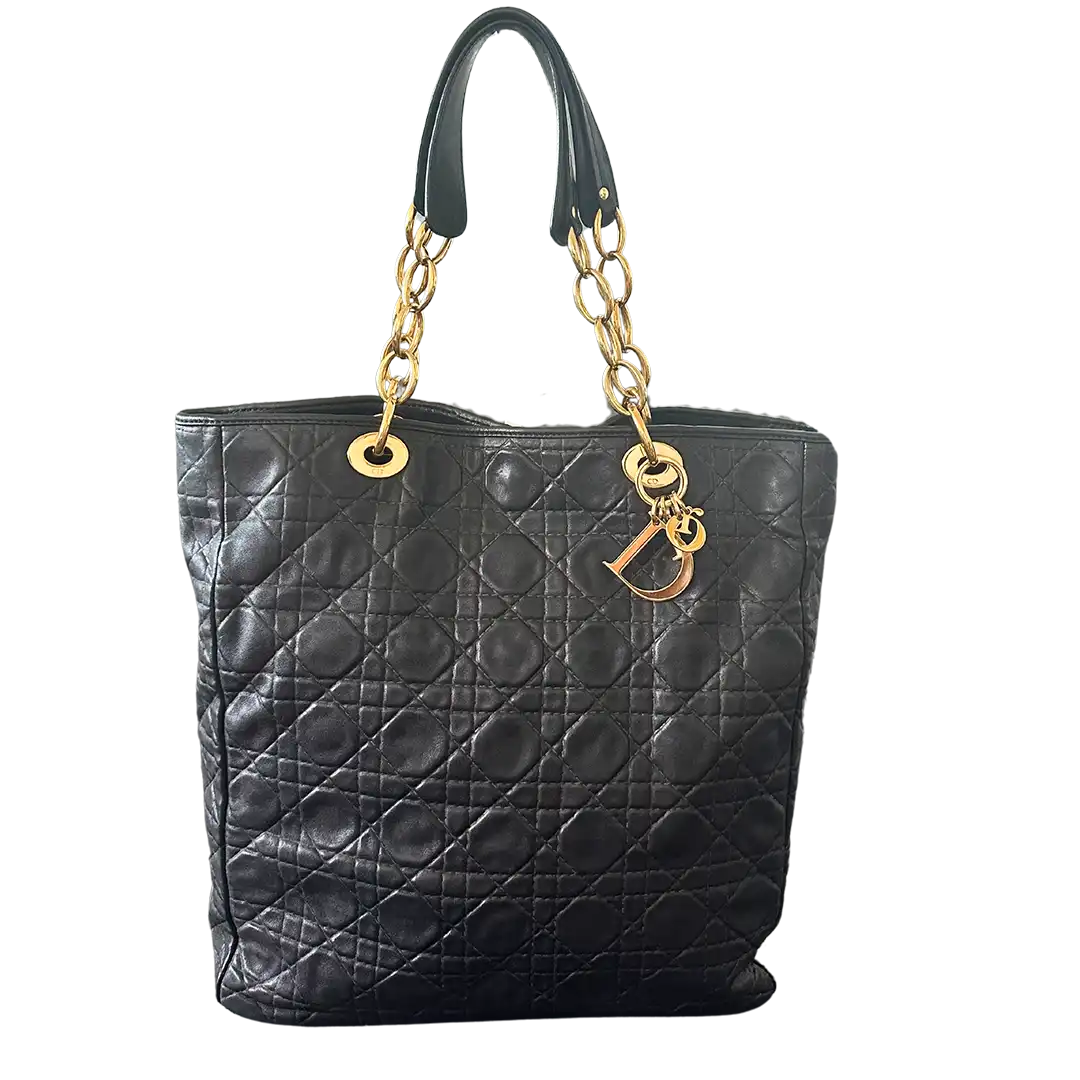 Dior Grand Sac Soft Cannage Lambskin schwarz / sehr gut