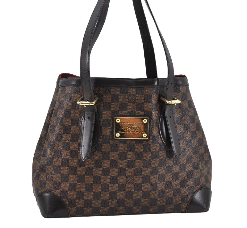 Authentic Louis Vuitton Damier Hampstead MM Shoulder Tote Bag N51204 LV L0174